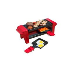 BESTRON AGR102 Raclette gril – 350W – 2 à 4 personnes – Rouge et noir