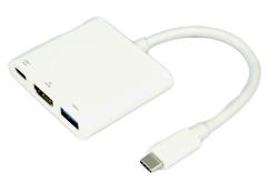 Adaptateur multiport It Works USB Type C vers HDMI 4K + USB 3.0 + USB Type C Blanc
