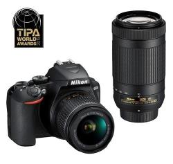 Appareil photo Reflex Nikon D3500 Noir + Objectif Nikkor AF-P DX 18-55 mm f/3.5-5.6 VR + Objectif AF-P DX 70-3