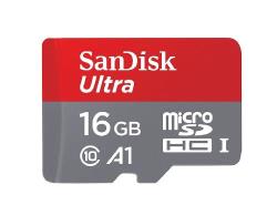 Carte Mémoire SanDisk MicroSDHC Ultra 16GB avec Adaptateur microSD, microSDHC et microSDXC