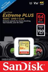 Carte mémoire microSDXC SanDisk Extreme PLUS UHS-I V30 64 Go