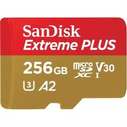 Carte mémoire microSDXC SanDisk Extreme PLUS UHS-I V30 256 Go avec Adaptateur SD