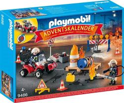 Playmobil Christmas La magie de Noël 9486 Calendrier de l'Avent Pompiers incendie chantier