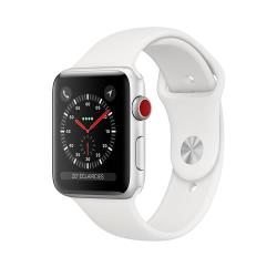 Apple Watch Series 3 Cellular 42 mm Boîtier en Aluminium Argent avec Bracelet Sport Blanc