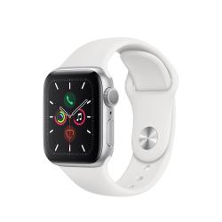 Apple Watch Series 5 GPS 40 mm Boîtier en Aluminium Argent avec Bracelet Sport Blanc