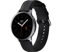 Montre connectée Samsung Galaxy Watch Active2 44 mm Boîtier Acier Bracelet en cuir Argent