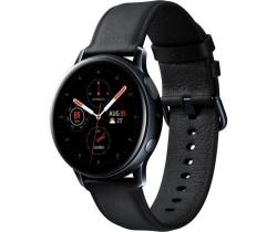 Montre connectée Samsung Galaxy Watch Active2 40 mm Boîtier Acier Bracelet en cuir Noir Di