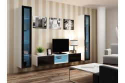 Meuble tv design SERRA - blanc et noir - Chloedesign