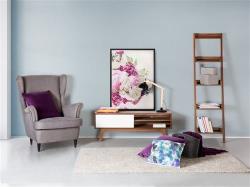 Meuble TV - meuble de rangement - blanc / noyer - Buffalo - Beliani