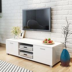 Meuble tv à haute brillance blanc 140 x 40,3 x 34,7 cm