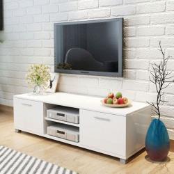 Meuble tv à haute brillance blanc 120 x 40,3 x 34,7 cm