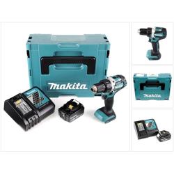 Makita DDF 484 RT1J 18 V Perceuse visseuse sans fil Brushless 54 Nm avec boîtier Makpac + 1x Batteries BL1850 5,0 Ah + Chargeur DC18RC