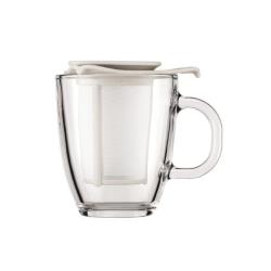 BODUM Set mug verre 0.35L + filtre Blanc Crème Yo Yo Set