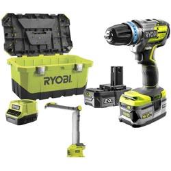 Pack brushless perceuse-visseuse à percussion RYOBI 18 V OnePlus R18PDBL - Lampe LED modulable R18ALF - 2 batteries - chargeur rapide R18PDBL-252LT