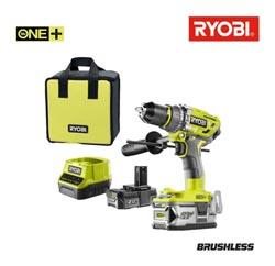 Perceuse-visseuse à percussion RYOBI Brushless OnePlus - 1 batterie 5.0 Ah - 1 batterie 2.0 Ah - 1 chargeur ra