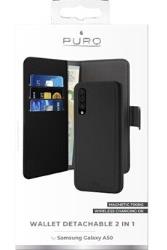 Puro Folio cuir detachable Noir Samsung Galaxy A50