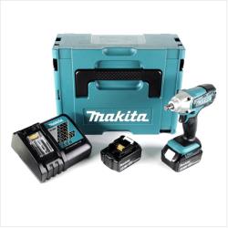 Makita DTW 190 RMJ 18V Li-Ion Boulonneuse à chocs sans fil + Boîtier Makpac + 2x Batteries BL 1840 4,0 Ah avec pointeur-LED + Chargeur rapide DC 18 RC