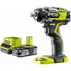 Pack RYOBI Boulonneuse à chocs Brushless 18V ONEPLUS - 4 modes R18IW7-0 - 1 Batterie 2.5Ah - 1 Chargeur rapide RC18120-125