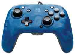 Manette Nintendo Switch filaire PDP Faceoff Deluxe+ Audio Camouflage Bleu