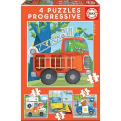 4 puzzles progressifs animaux sauvages - Educa