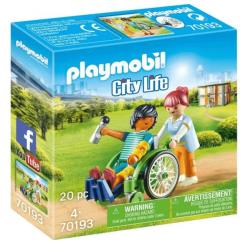 Playmobil L'hôpital- Patient en fauteuil roulant - 70193
