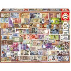 Puzzle 1000 pièces - Billets du monde entier - Educa