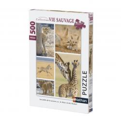 Puzzle 500 pièces - Collection Vie Sauvage - Les petits de la savane - Nathan