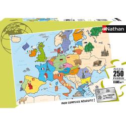 Puzzle 250 pièces - Carte Europe - Ravensburger