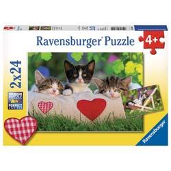Ravensburger - 2 puzzles de 24 pièces Chatons au repos