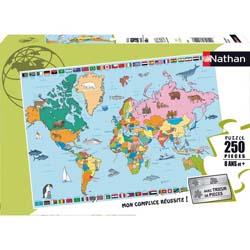 Nathan - Puzzle 250 pièces Carte du Monde