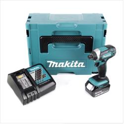 Makita DTD152RT1J 18V Li-Ion Visseuse à chocs sans fil avec boîtier Makpac + 1x Batterie BL 1850 5,0 Ah Li-Ion + 1x Chargeur rapide DC 18 RC