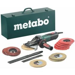 Metabo Meuleuse d'angle à tête plate WEVF 10-125 Quick Inox Set, Coffret en tôle d'acier -