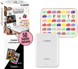 Imprimante photo portable Canon Kit Zoemini Blanche+50 feuilles+Housse
