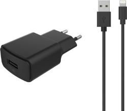 Chargeur secteur Essentielb USB 2,4A + Cable lightning noir