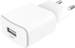 Chargeur secteur Essentielb USB 2,4A Blanc