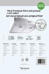 Temium Filtre de Hotte Anti graisse & Anti odeur 47x57cm Premium - Universel & Découpable