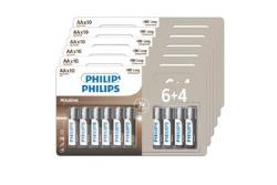 Piles Philips LOT DE 60 PILES AA (6 PACKS DE 6+4)