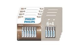 Piles Philips LOT DE 40 PILES AAA (4 PACKS DE 6+4)