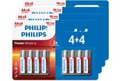 Piles Philips Lot de 32 piles Philips AA (4 packs de 4+4)