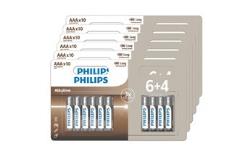 Piles Philips LOT DE 60 PILES AAA (6 PACKS DE 6+4)