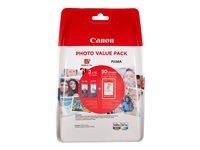 Canon PG-560XL/CL-561XL Photo Value Pack - pack de 2 - a rendement eleve - noir, couleur (cyan, magenta, jaune) - originale - 50 feuille(s) - 100 x 150 mm - jeu de papier / cartouche d'encre
