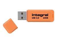 Clé USB Integral Neon orange - 64 Go