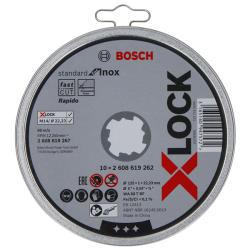 BOSCH 10 disques à tronçonner plats X-LOCK 125mm - Standard for Inox