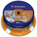 Supports de stockage VERBATIM Pack de 25 DVD-R 4.7 Go Surface imprimable photo