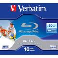 Supports de stockage VERBATIM Pack de 10 BD-R DL 50GB 6x Wide Printable