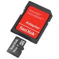 Cartes mémoire Sandisk microSDHC 16Go Class 2 + Adaptateur SD