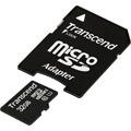 Cartes mémoire TRANSCEND Micro SDHC 32 Go Class 10 + Adaptateur SD