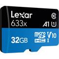 Cartes mémoire LEXAR MicroSDHC 633X 32Go + Adaptateur SD