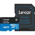 Cartes mémoire LEXAR MicroSDHC 633X 64Go + Adaptateur SD