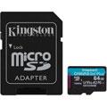 Cartes mémoire KINGSTON Canvas Go! Plus microSDXC 64Go + Adaptateur SD